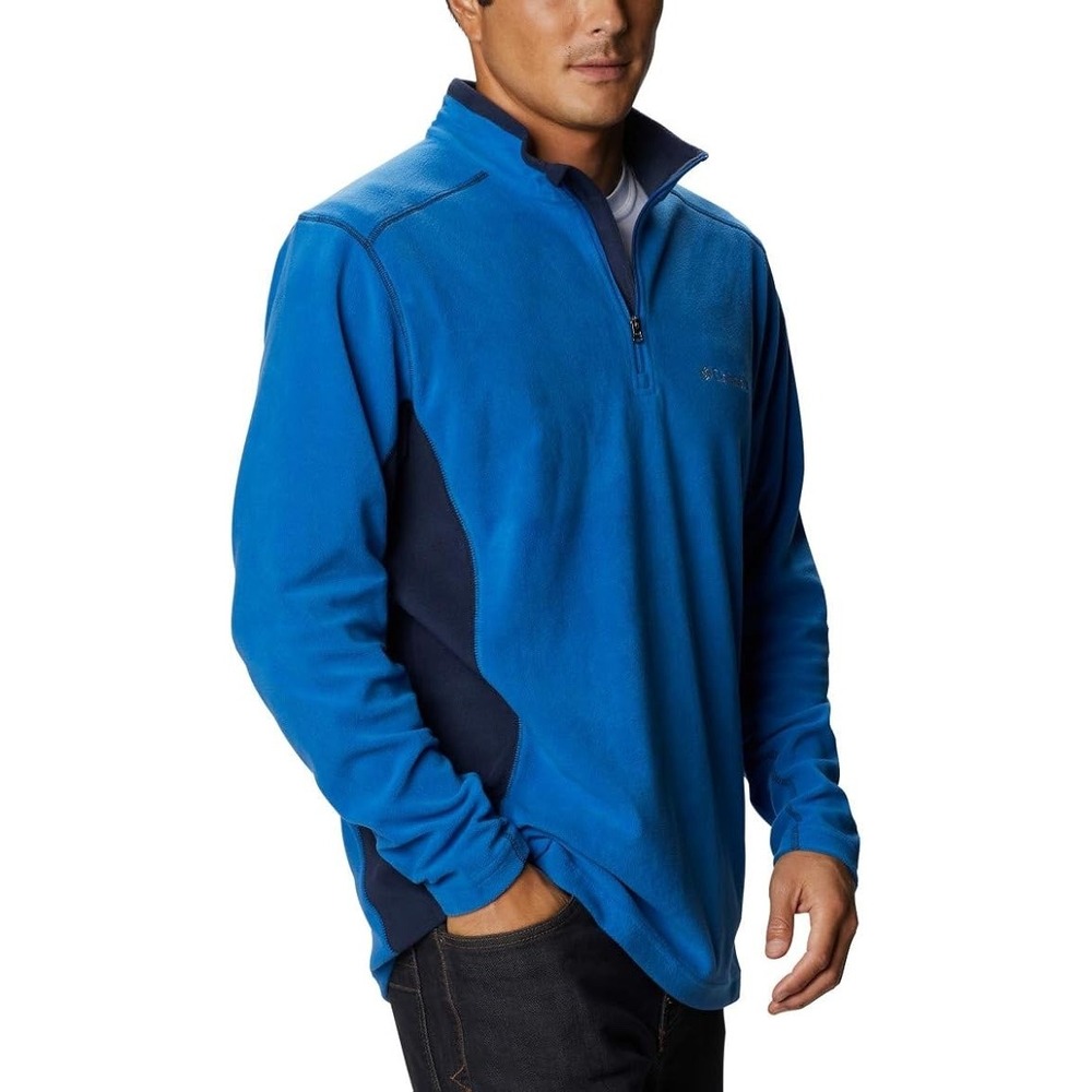 Columbia Mens Fleece Pullover Sweater Size 1X Royal Blue 1/4 Zip Sun Protection - Picture 5 of 10